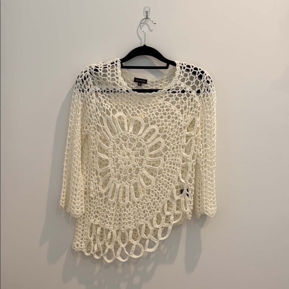 Multiples Cream Asymmetrical Tunic with Relaxed Fit